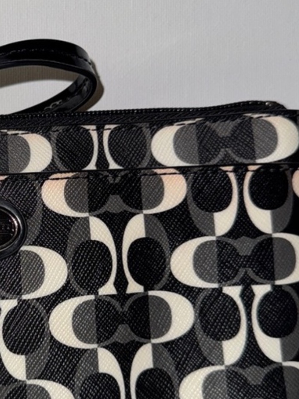 Coach Black Dream C Signature Print Wristlet - Picture 6 of 8